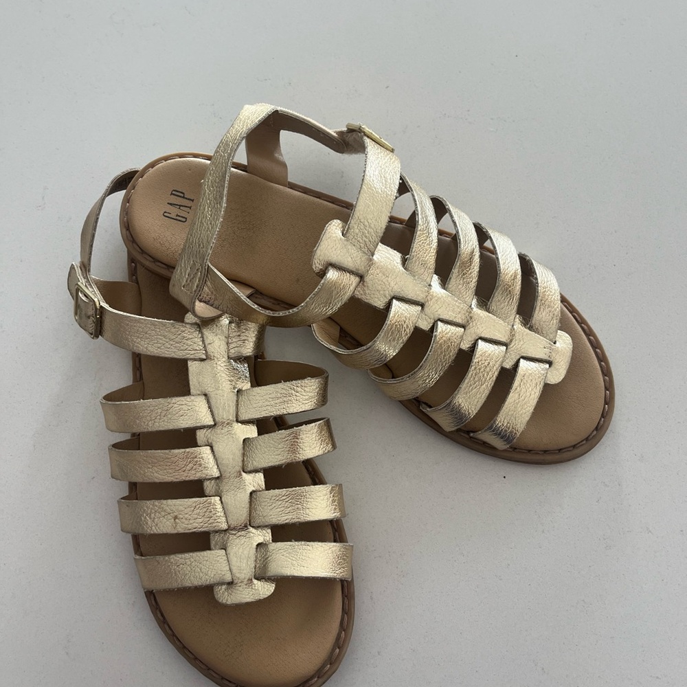 GAP Kids Metallic Gold Strappy Sandals